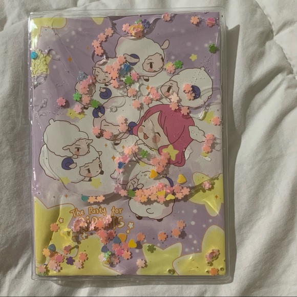 Purple Sheep Design Small Notebook with Water Gel Front Cover with Sequins - Picture 3 of 14